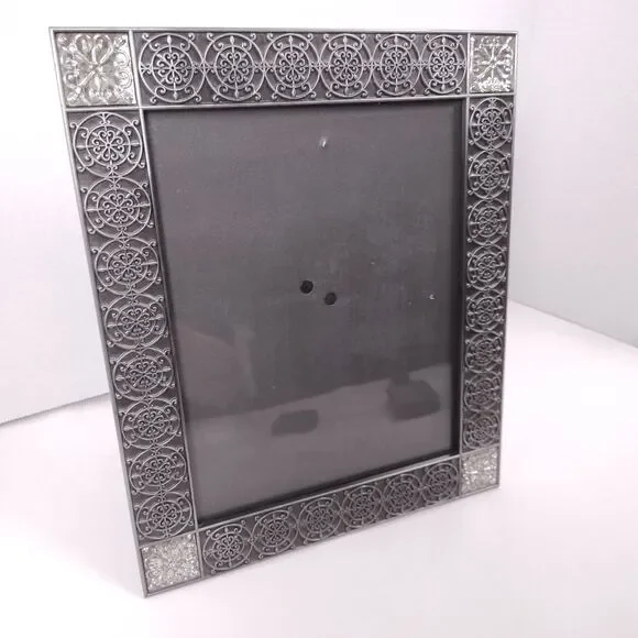 Wilton Large Silver Tone Ornate Art Deco Picture Frame Pewter - Picture 2 of 8